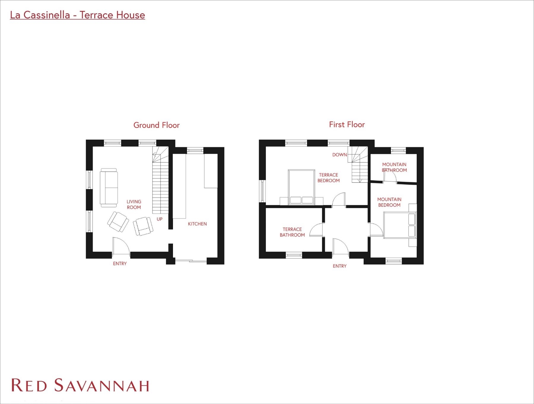 Villa La Cassinella guest house floorplans