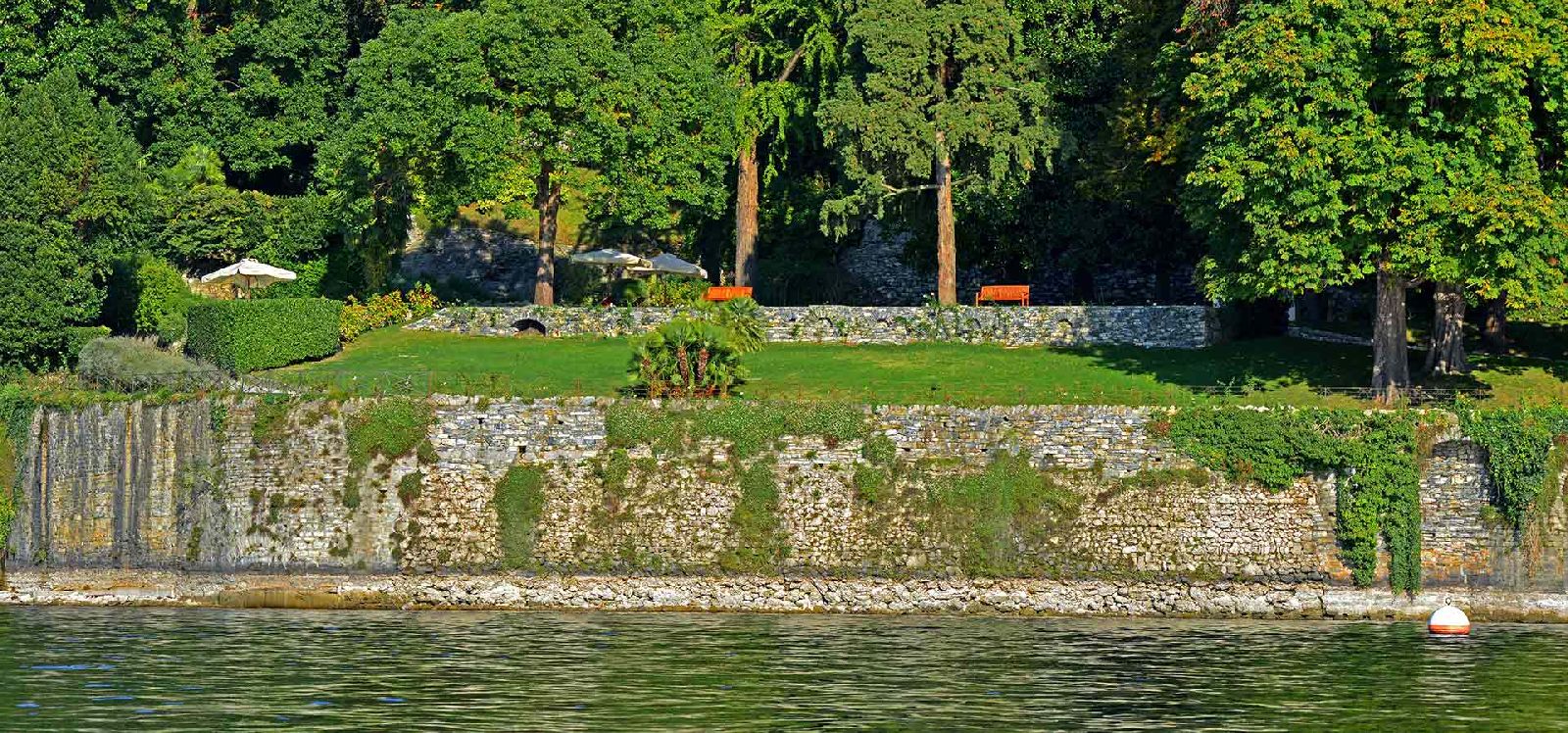 Bank of lake at Villa Maria Taglioni on the Italian Lakes