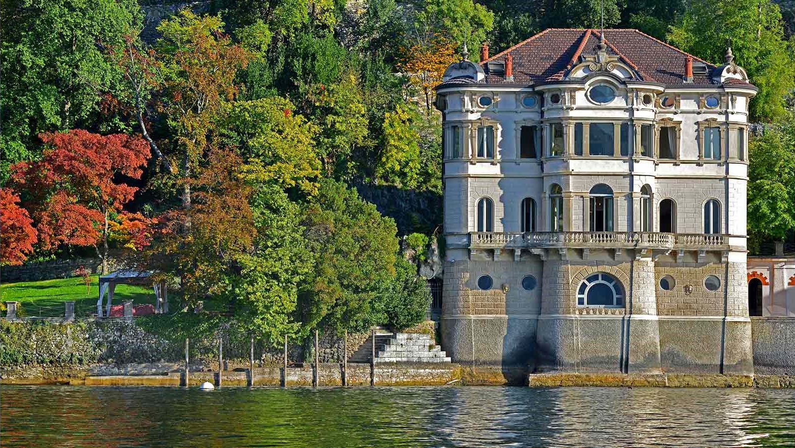 Exterior of property with trees in background at Villa Maria Taglioni on the Italian Lakes
