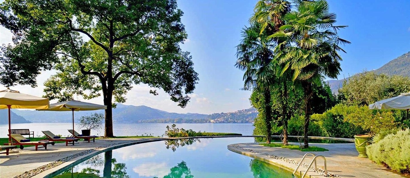 Swimming pool with lake view at Villa Maria Taglioni on the Italian Lakes