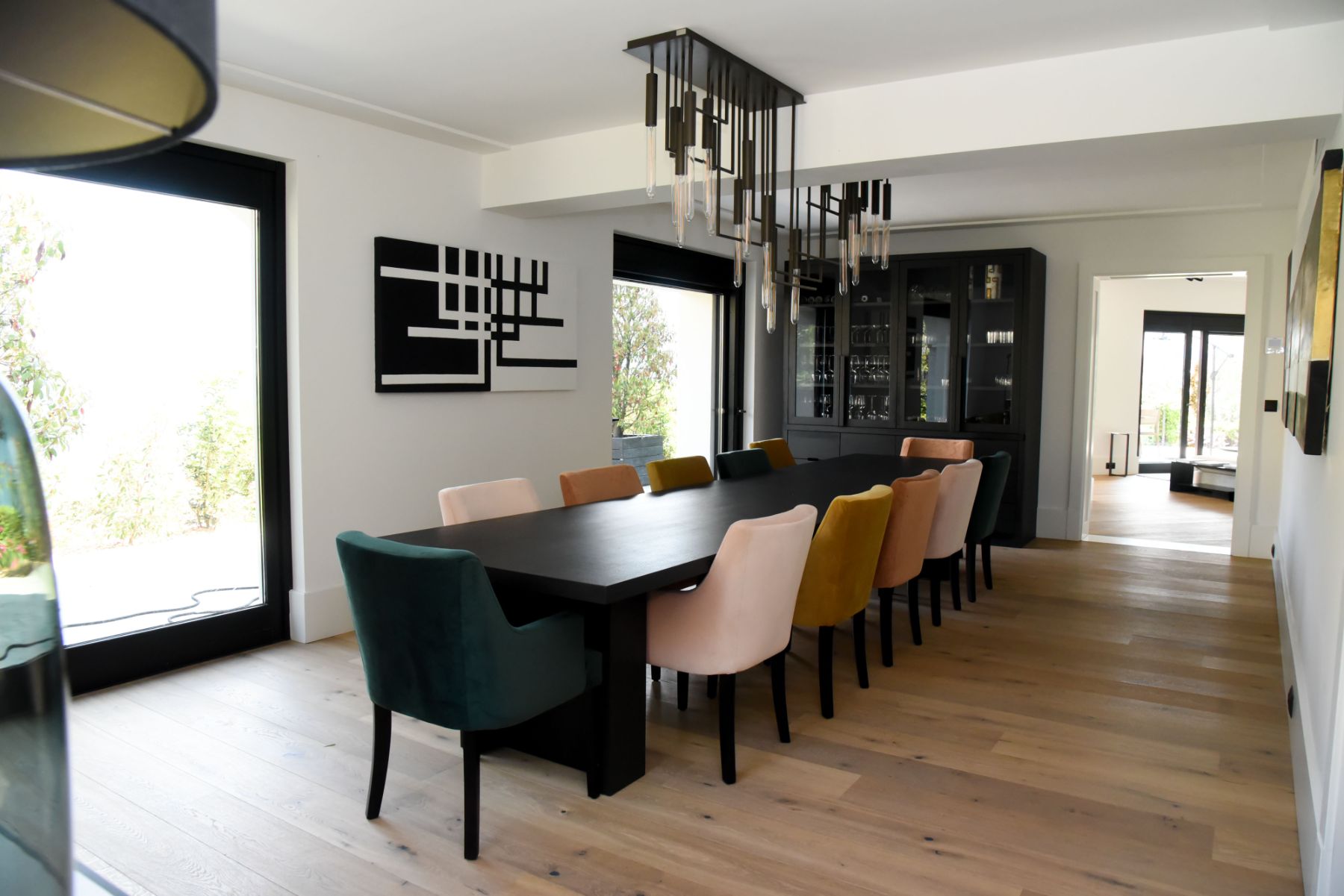 Dining room seating up to 10 guests at private vcation rental Villa Pola on Lake Como, Italy