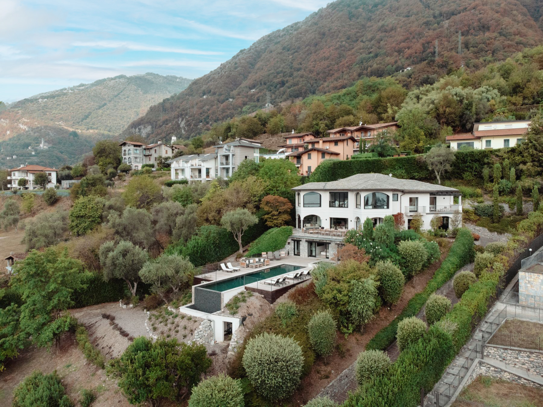 Exterior of Villa Pola in the Italian Lakes, italy