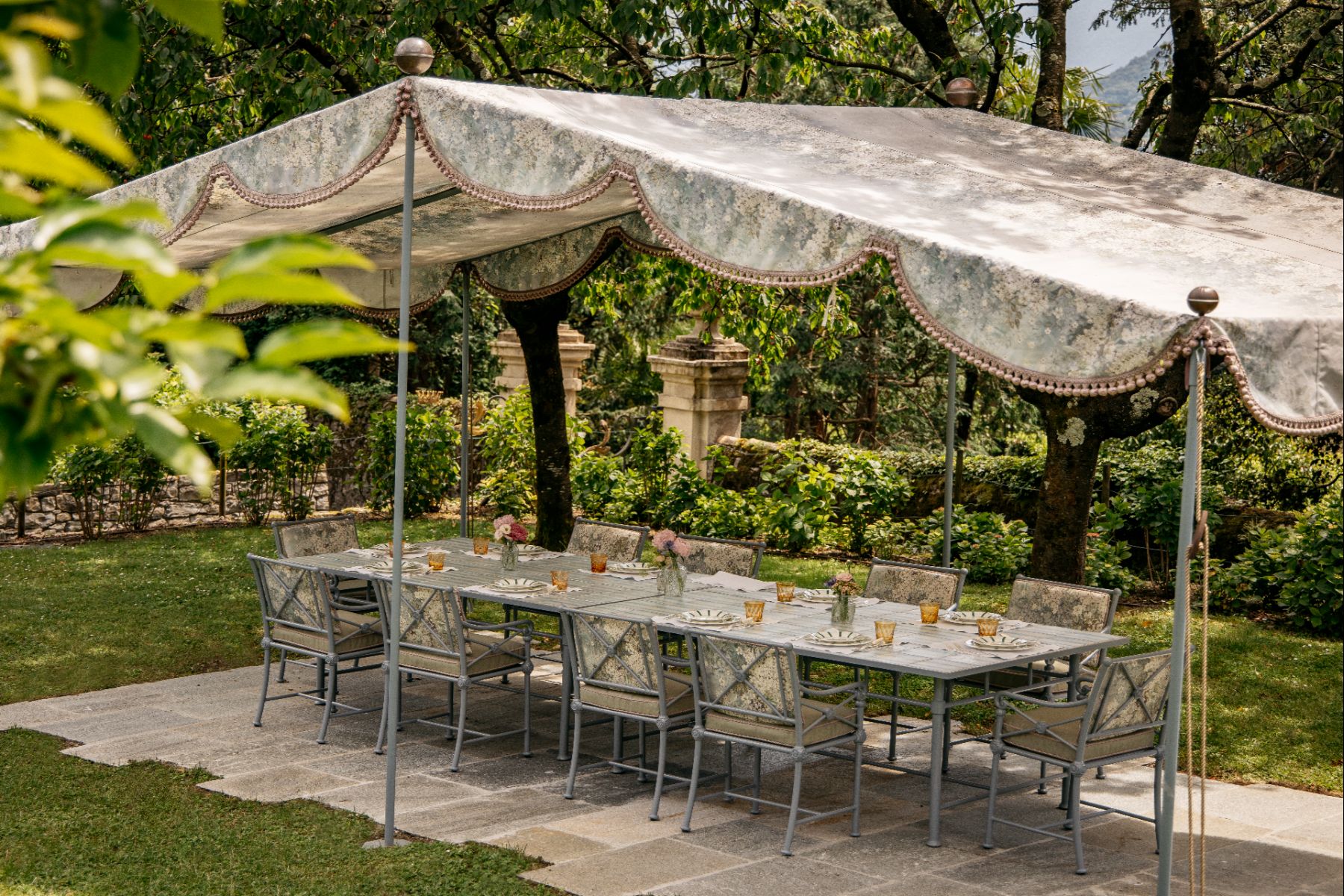 Outdoor dining at Villa Sola Cabiati in Lake Como, Italy
