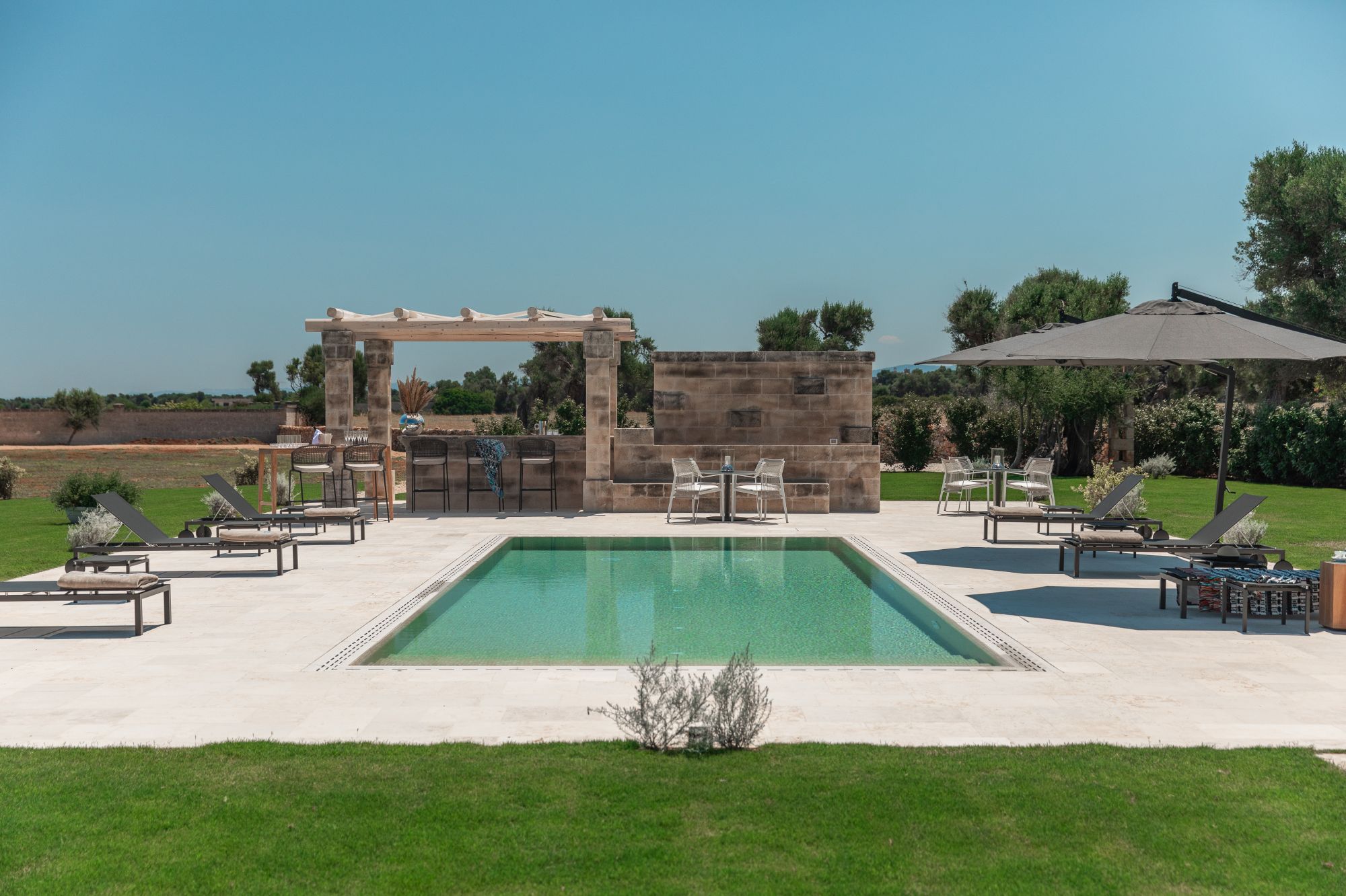 Pool and garden at La Piccola 