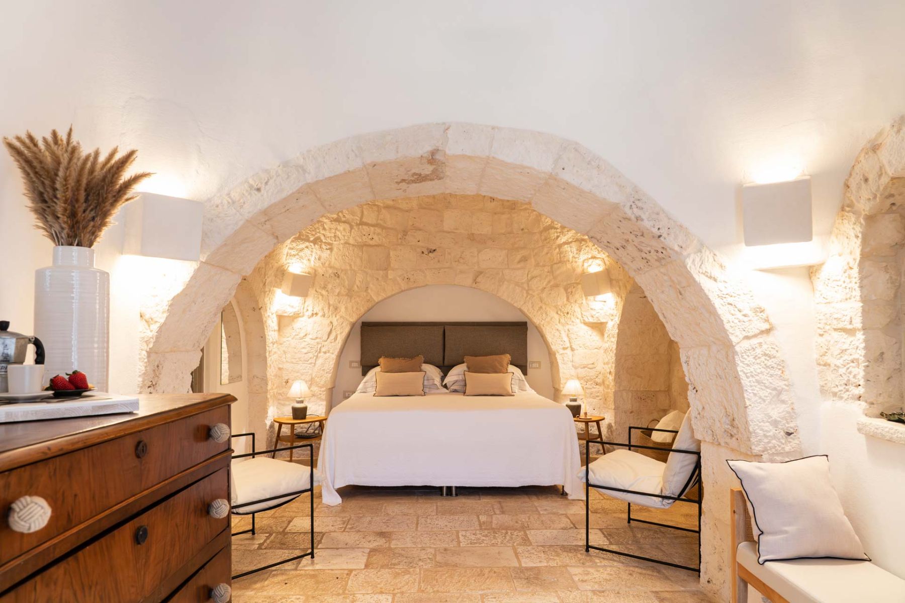 Bedroom at Masseria Bianco in Puglia, Italy