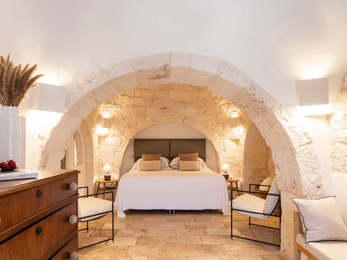 Bedroom at Masseria Bianco in Puglia, Italy