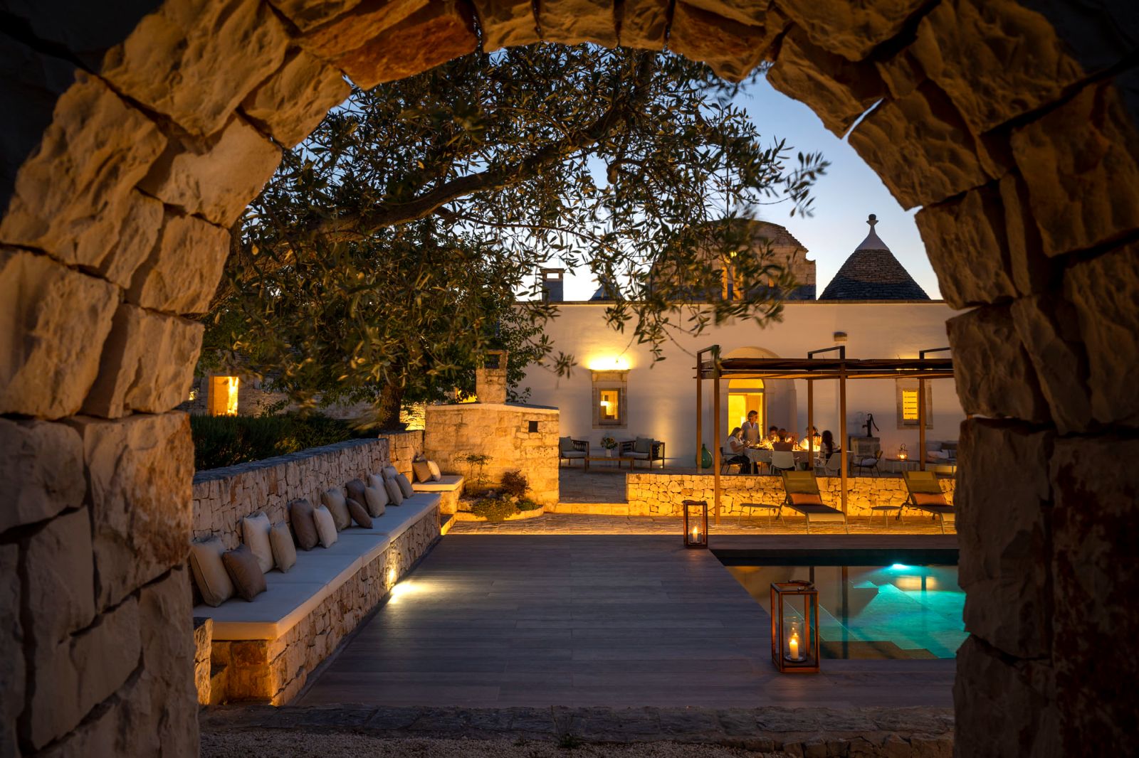 Evening at Masseria Bianco in Puglia