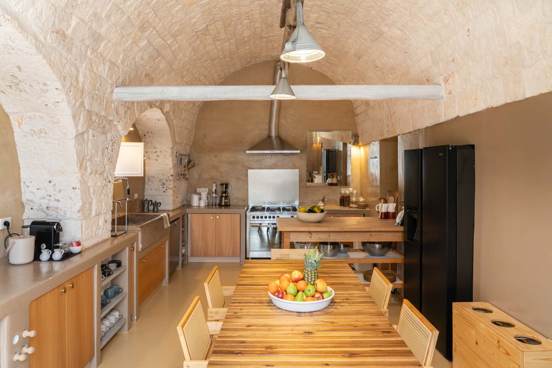 Kitchen at Masseria Bianco in Puglia, Italy