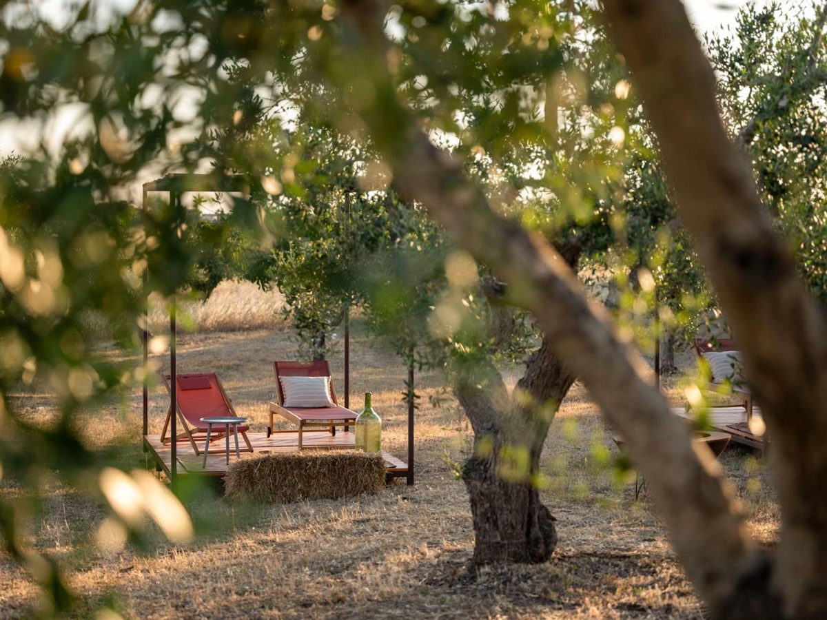 Sunbeds at Masseria Bianco in Puglia