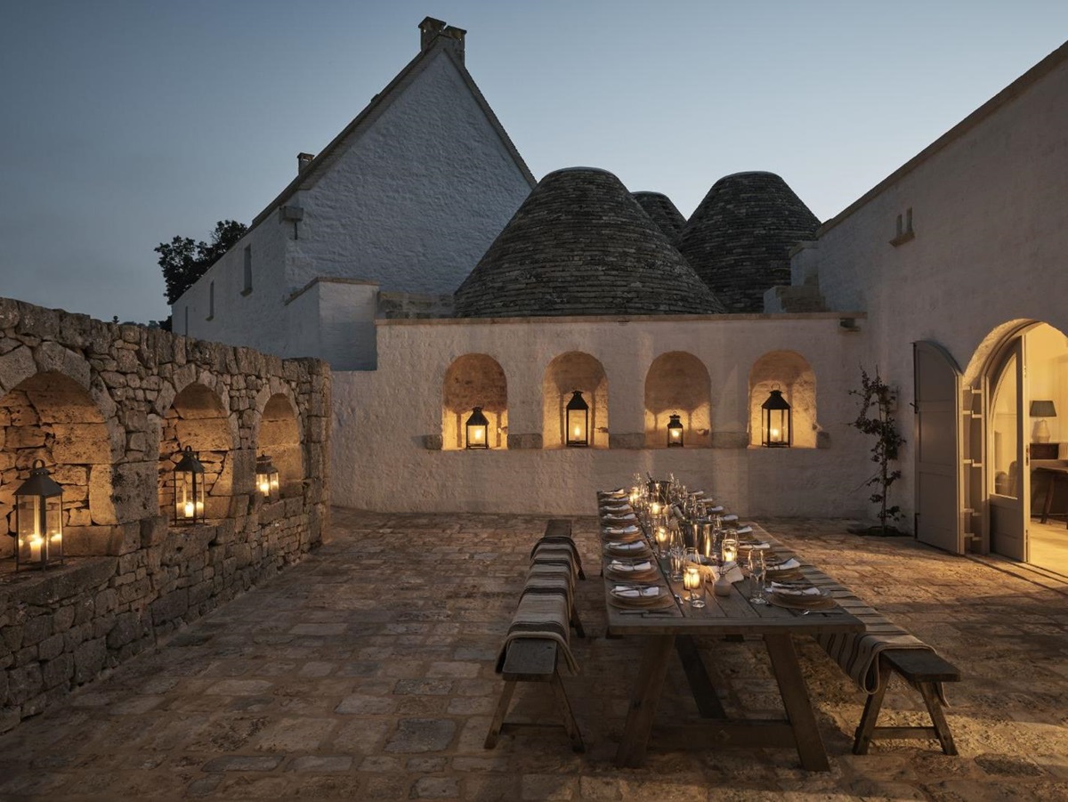 Evening Outdoor Dining at Masseria Pietra in Puglia