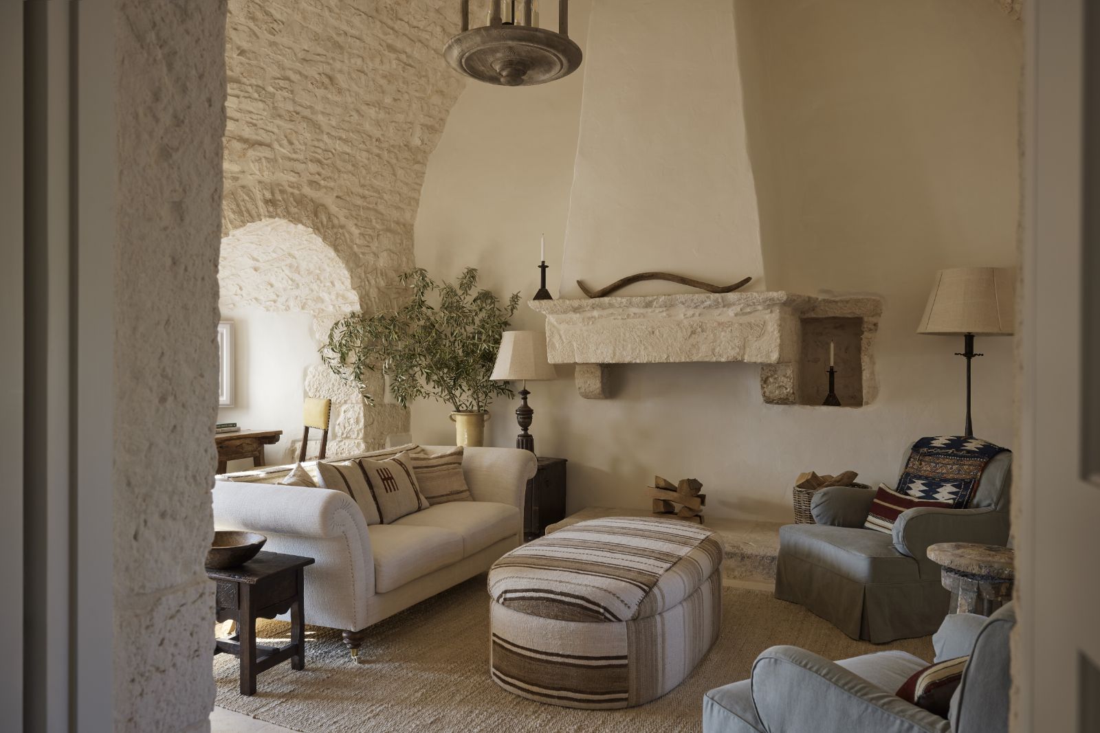 Sitting Room at Masseria Pietra in Puglia