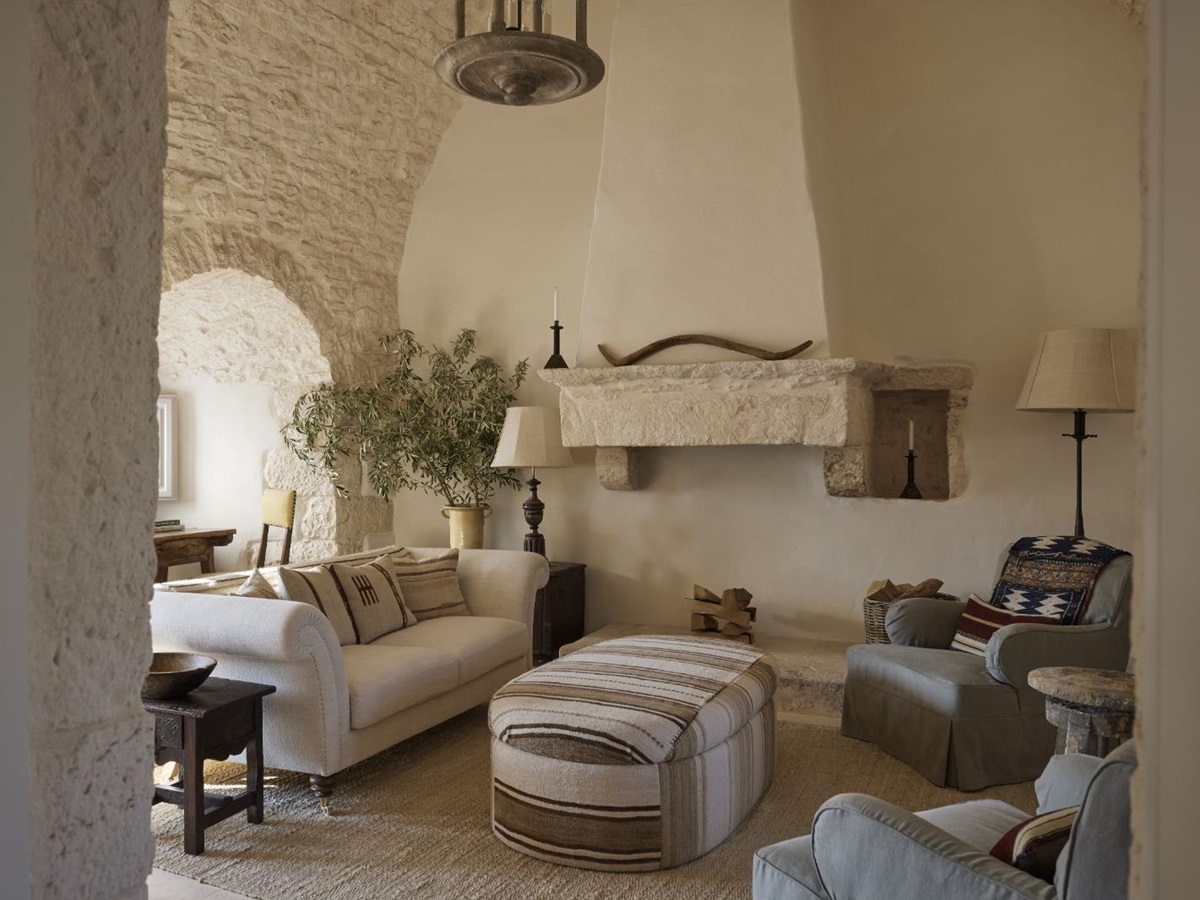 Sitting Room at Masseria Pietra in Puglia