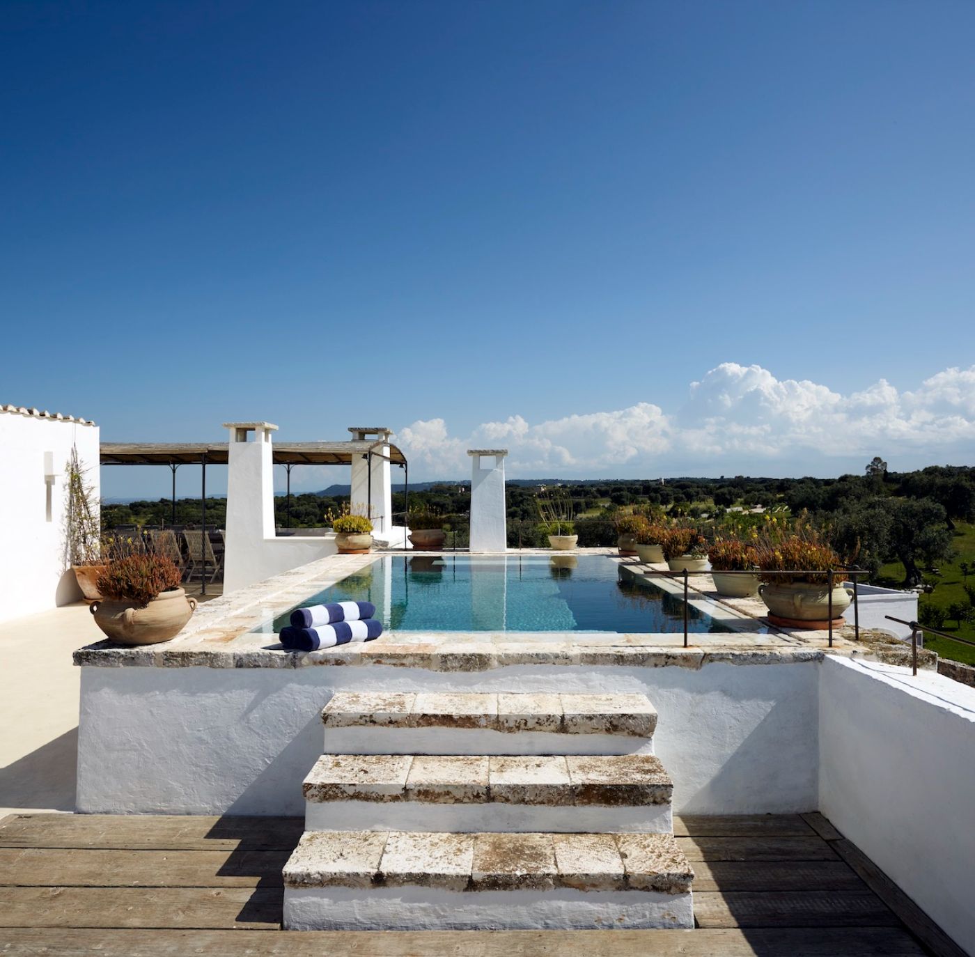 Rooftop pool at Masseria Pugliese in Puglia