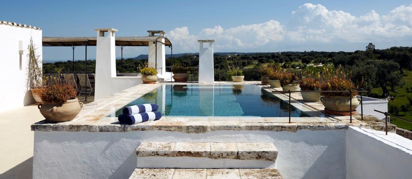 Rooftop pool at Masseria Pugliese in Puglia