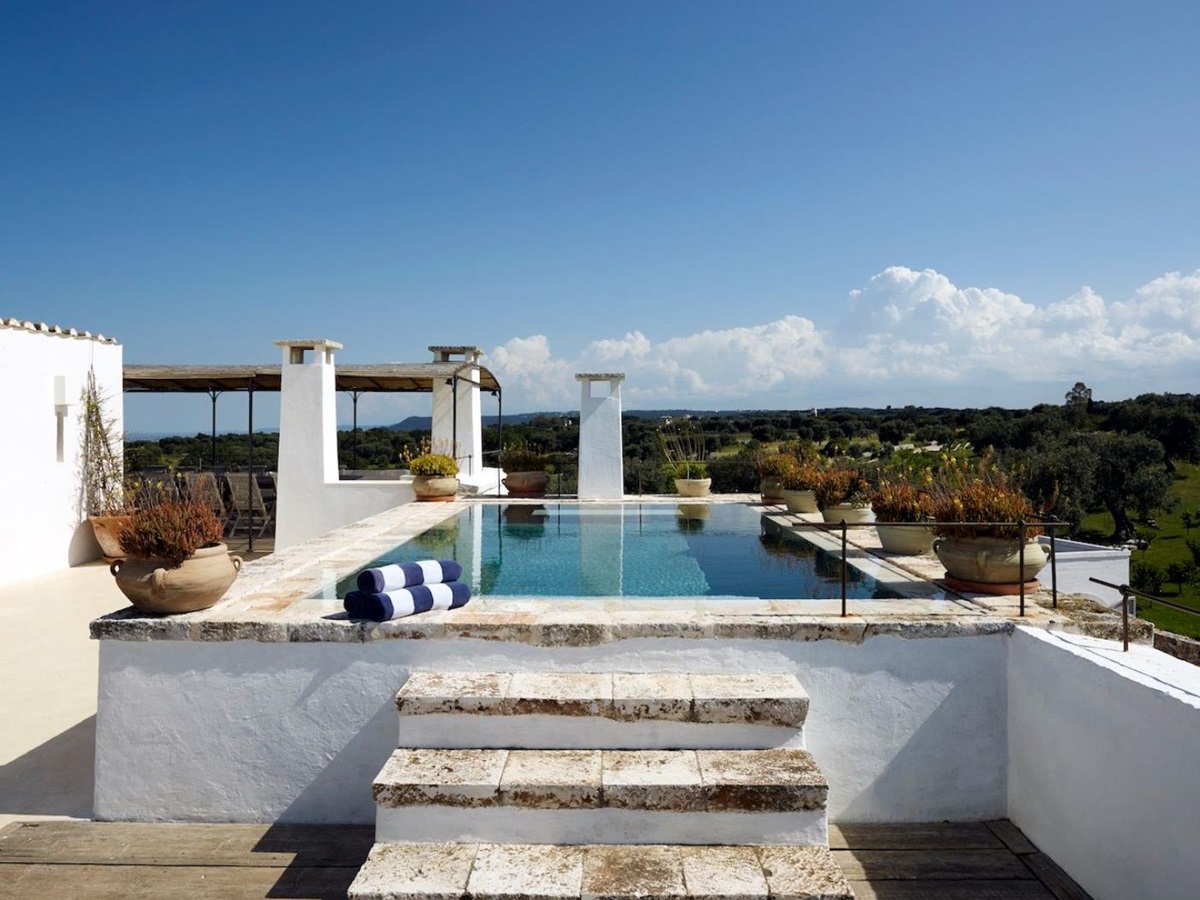 Rooftop pool at Masseria Pugliese in Puglia