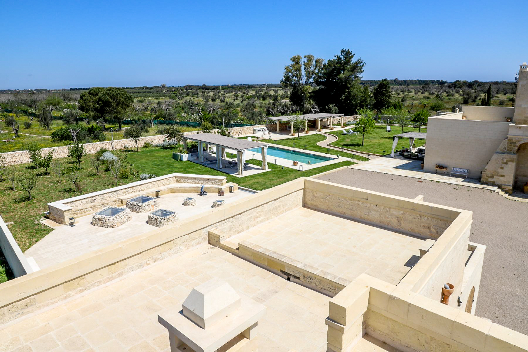 Aerial view at Masseria Salento in Puglia