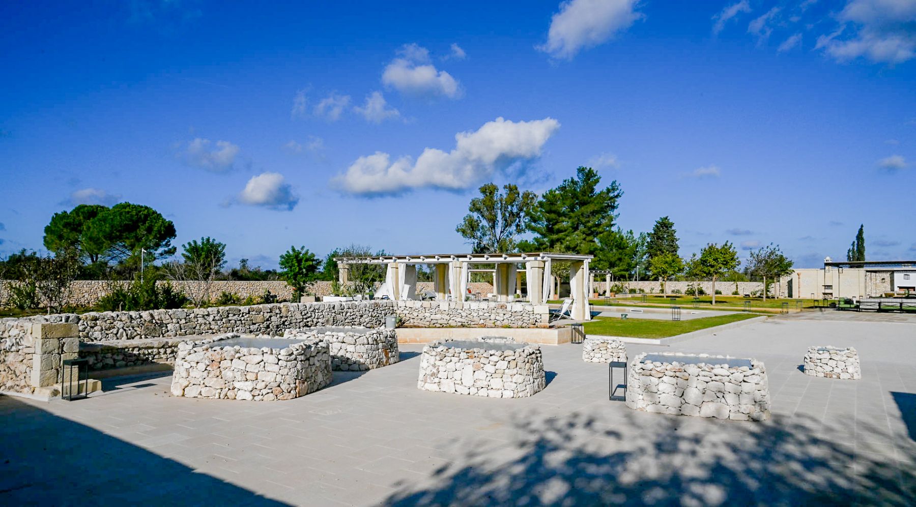 Pool and garden at Masseria Salento in Puglia