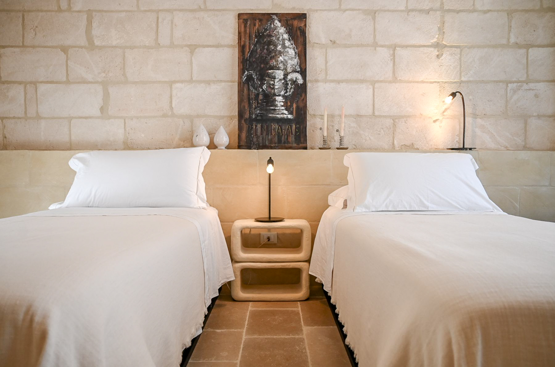 Twin bedroom at Masseria Salento in Puglia
