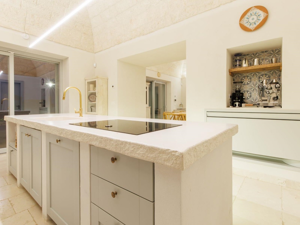 Kitchen island at Trulli Armonia in Puglia