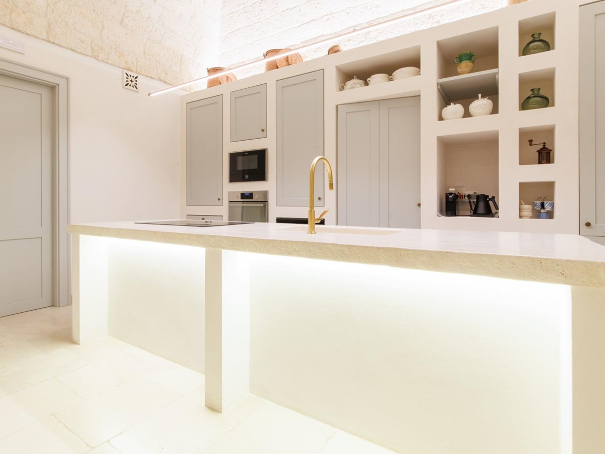 Kitchen cupboards at Trulli Armonia in Puglia