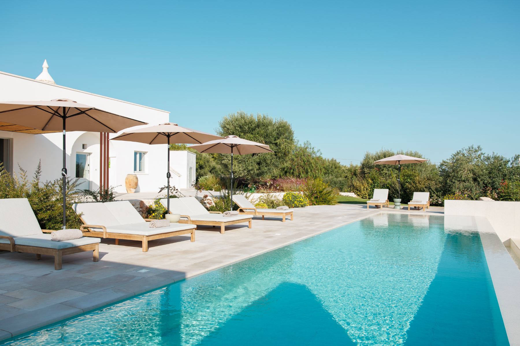 Long view of pool at Trulli Armonia in Puglia