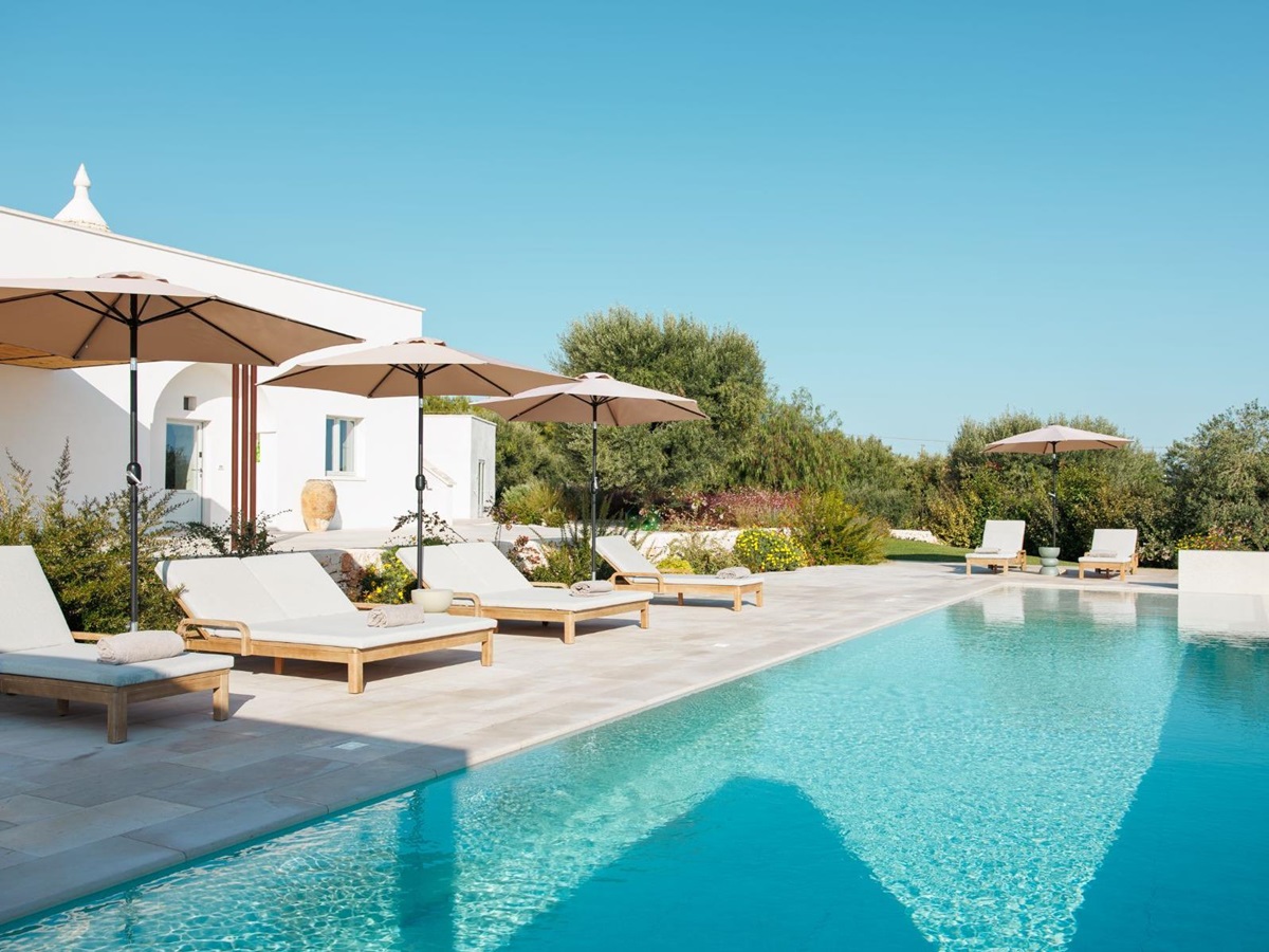 Long view of pool at Trulli Armonia in Puglia