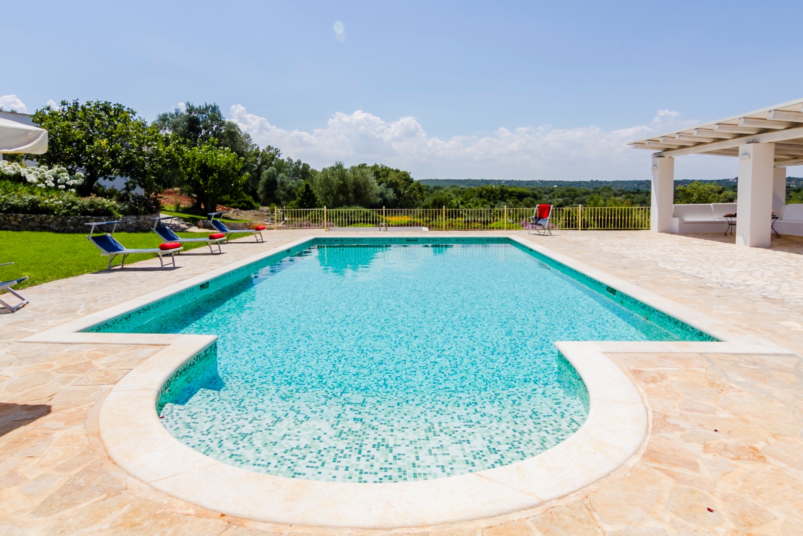 The swimming pool of Trulli Lucia, Puglia
