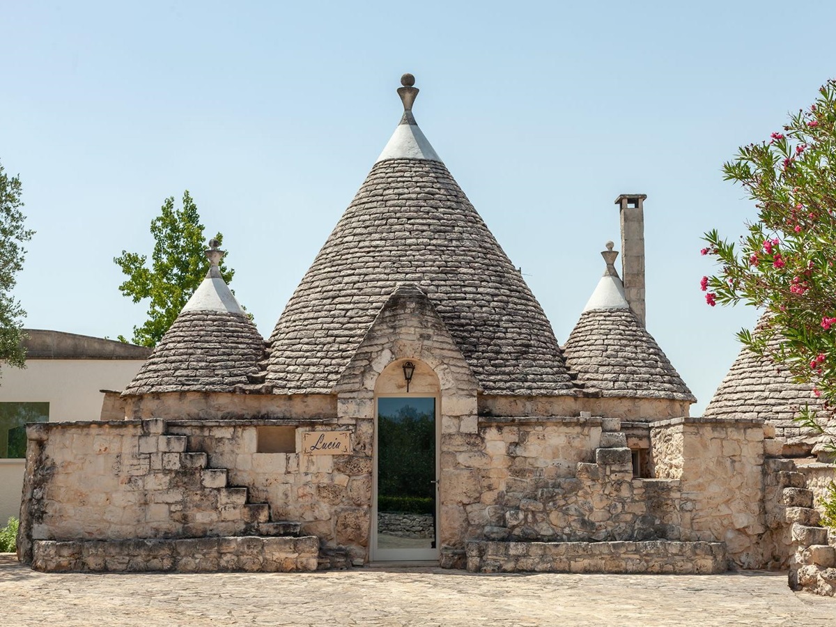 Exterior front on view at Trulli Lucia in Puglia