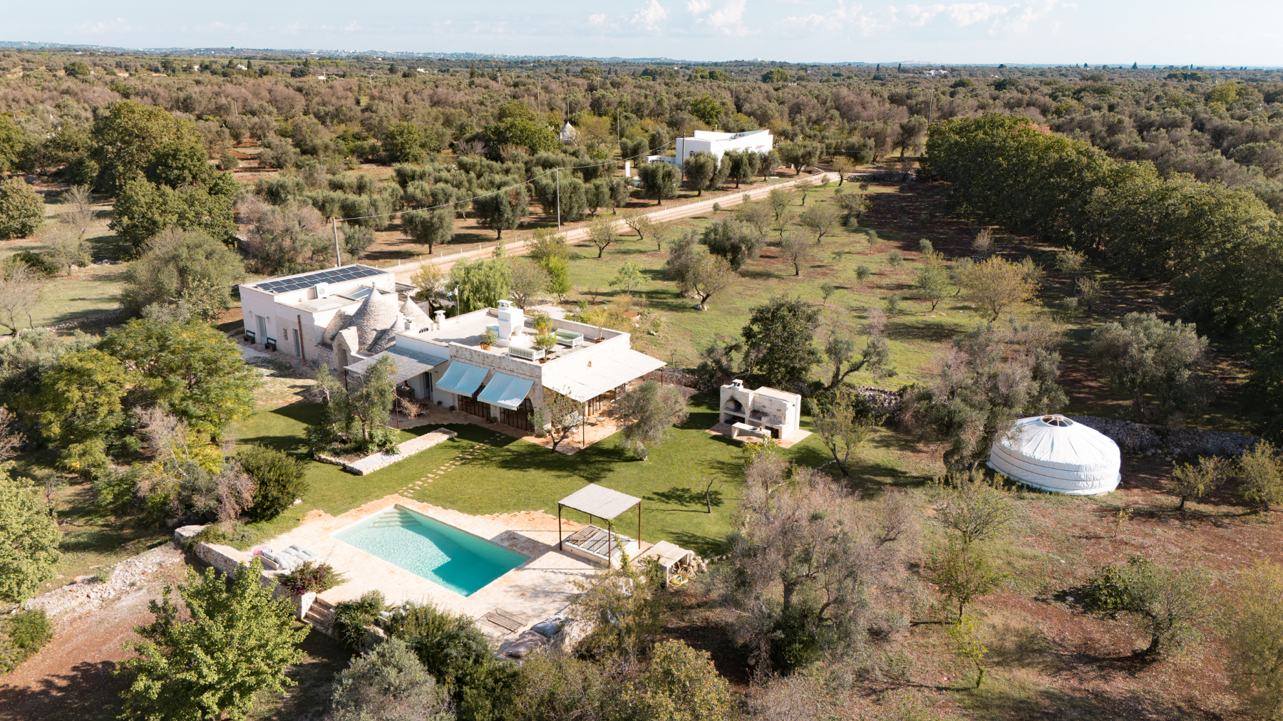 Aerial view of Trullo Uliveto, Puglia