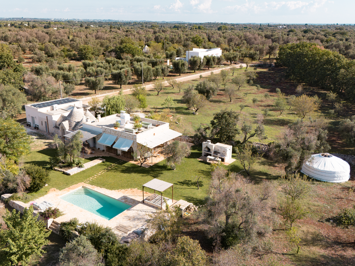 Aerial view of Trullo Uliveto, Puglia