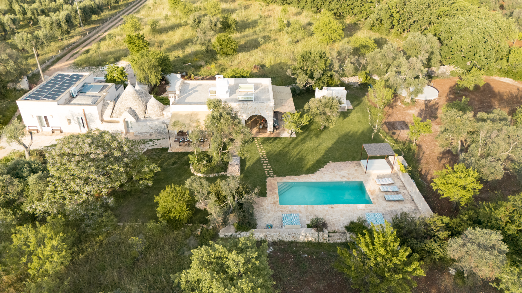 Aerial view of Trullo Uliveto, Puglia