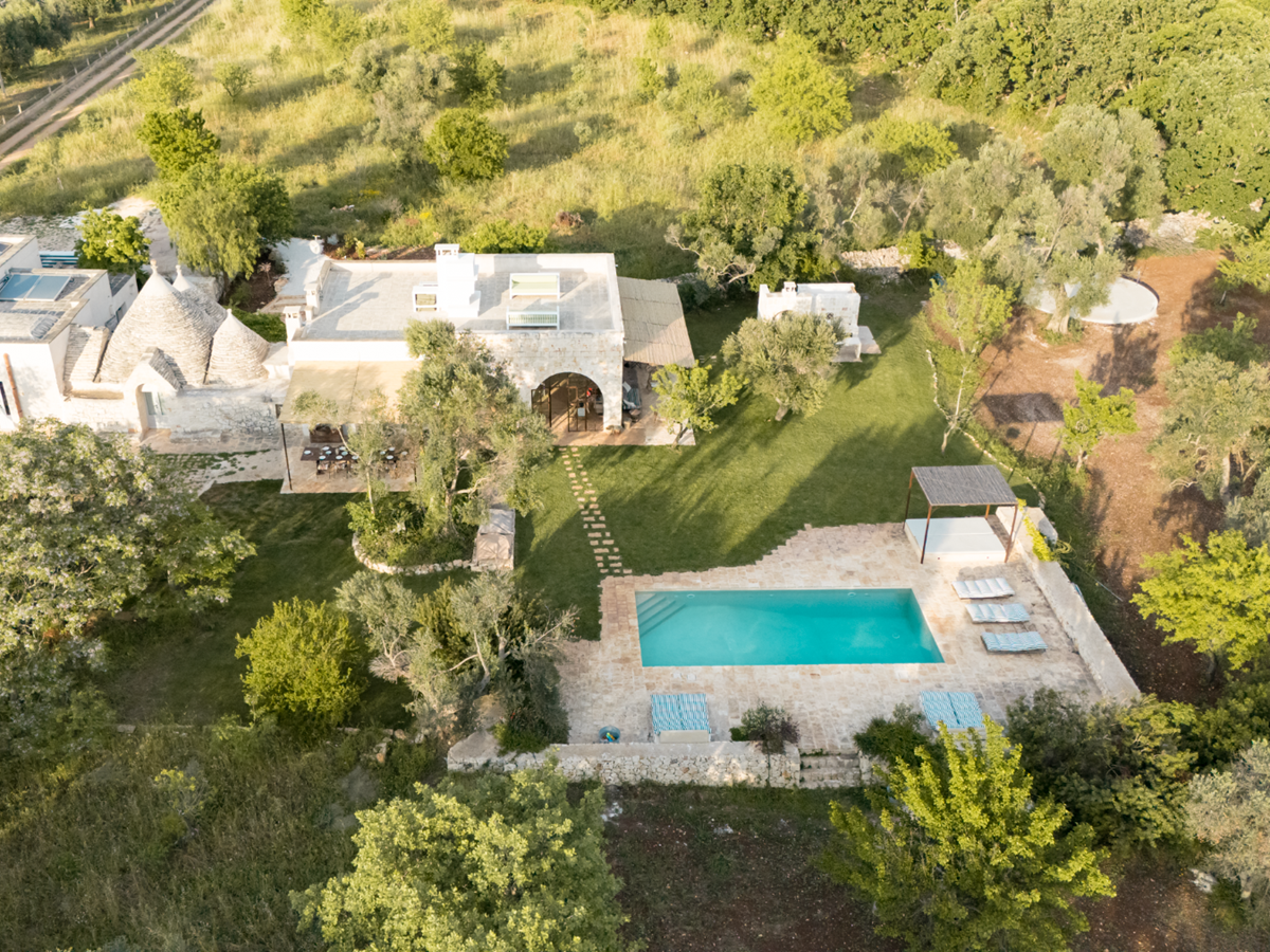 Aerial view of Trullo Uliveto, Puglia