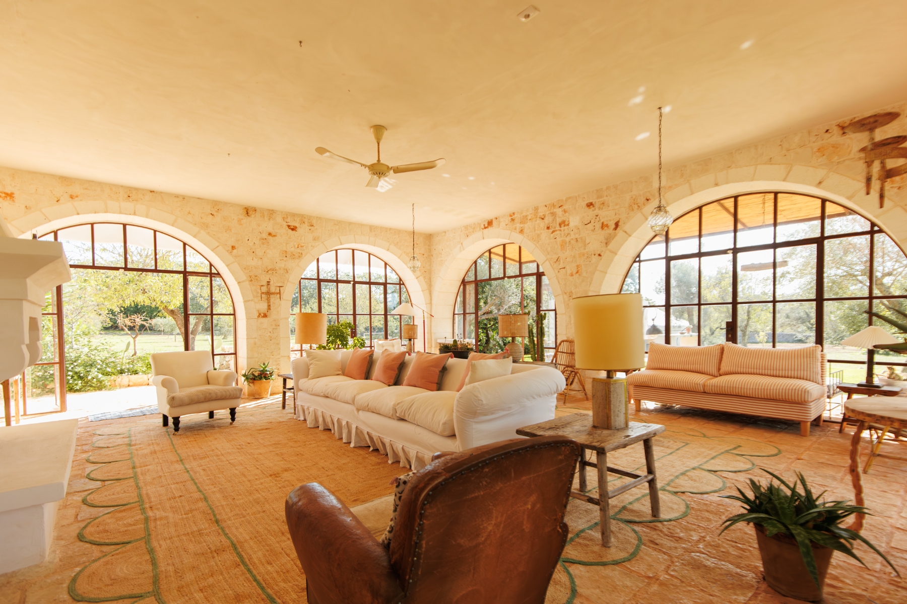Living room at Trullo Uliveto, Puglia