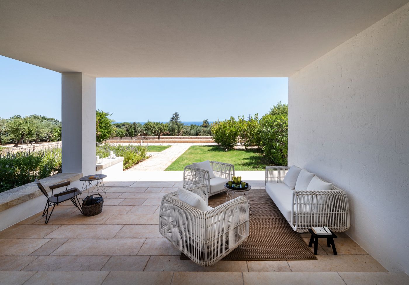 An outdoor seating area at Villa Alberi.