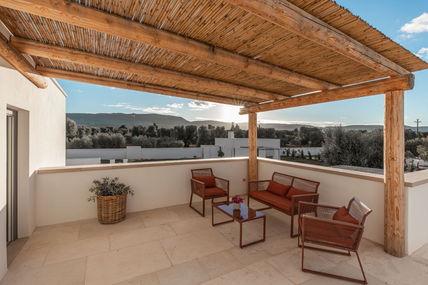 The terrace space at Villa Oliva.