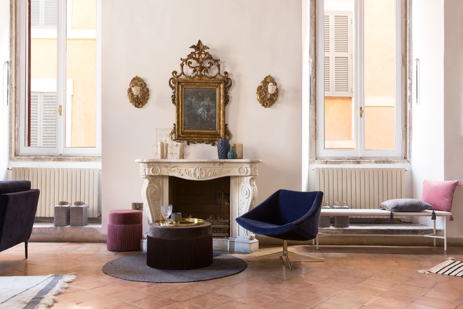 the fireplace
