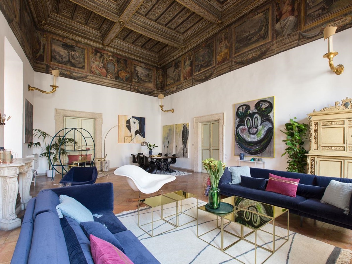 the living room at costaguti apartment