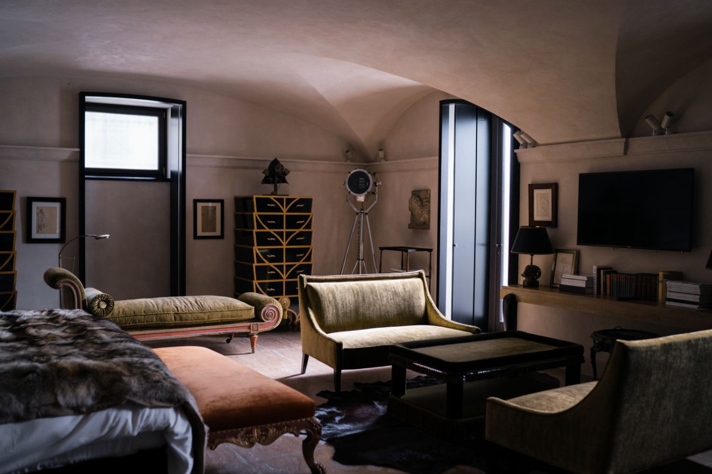 An alternate angle of bedroom suite 3, showing matching sofas at Villa Clara.