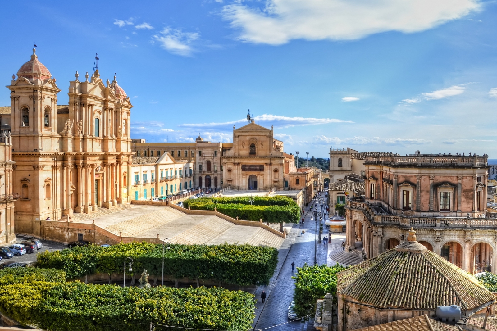 Noto cathedral view in Sicily