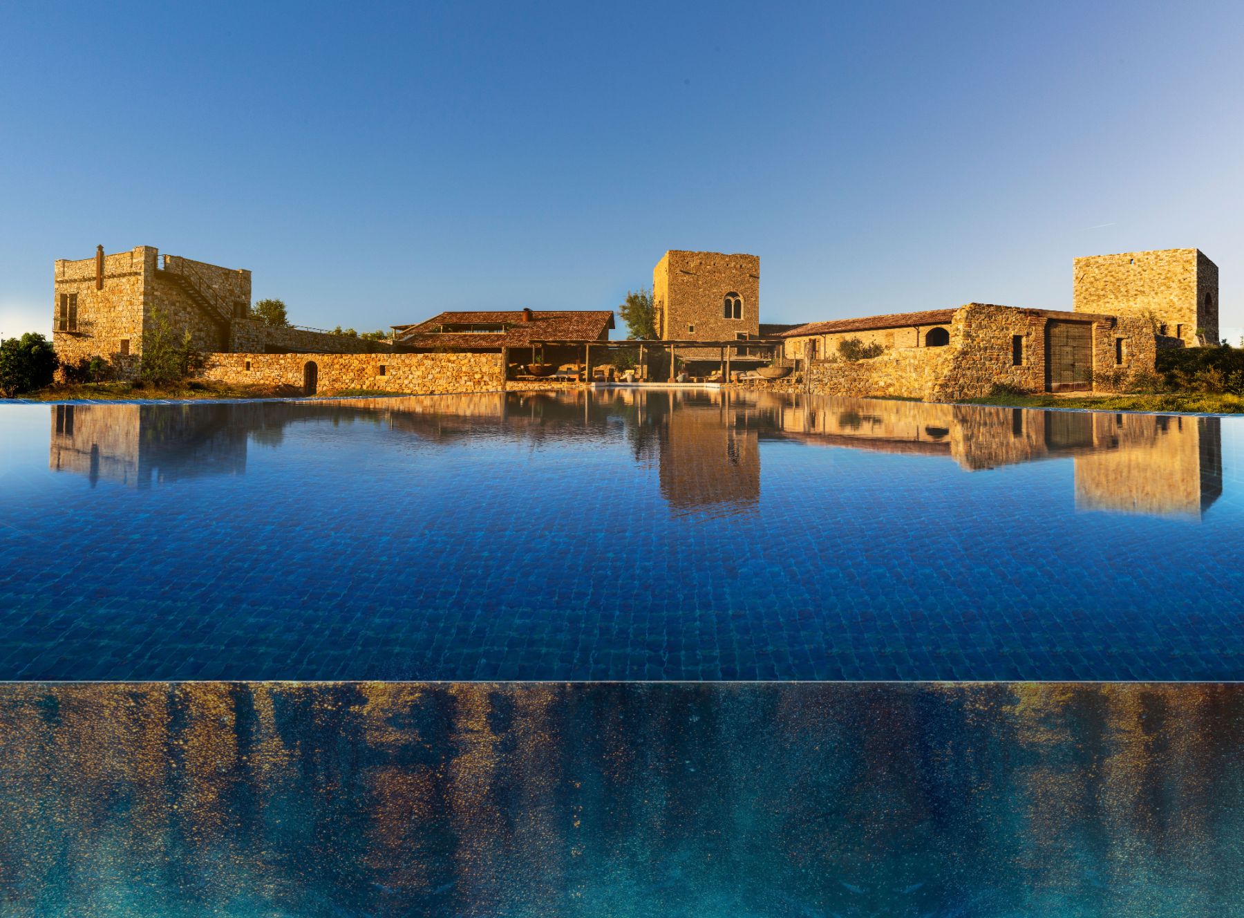 Exterior front view of Borgo Rinato in Tuscany