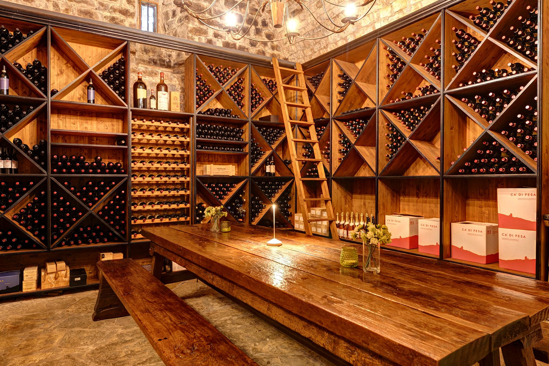 Wine cellar at Ca di Pesa in Tuscany, Italy