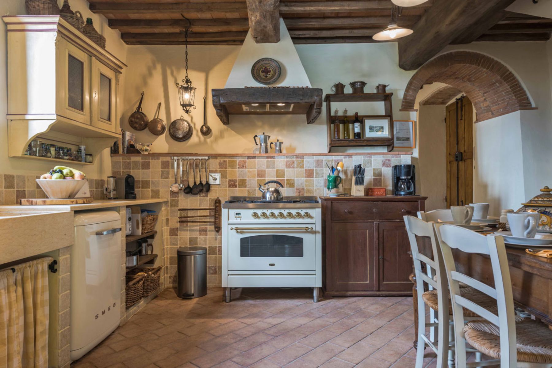 Kitchen at Casa Picchio in Tuscany