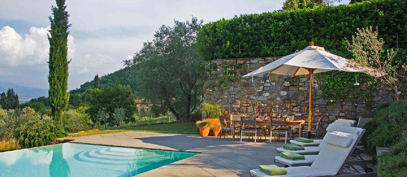 Swimming pool at villa Casale di Fiesole in Tuscany
