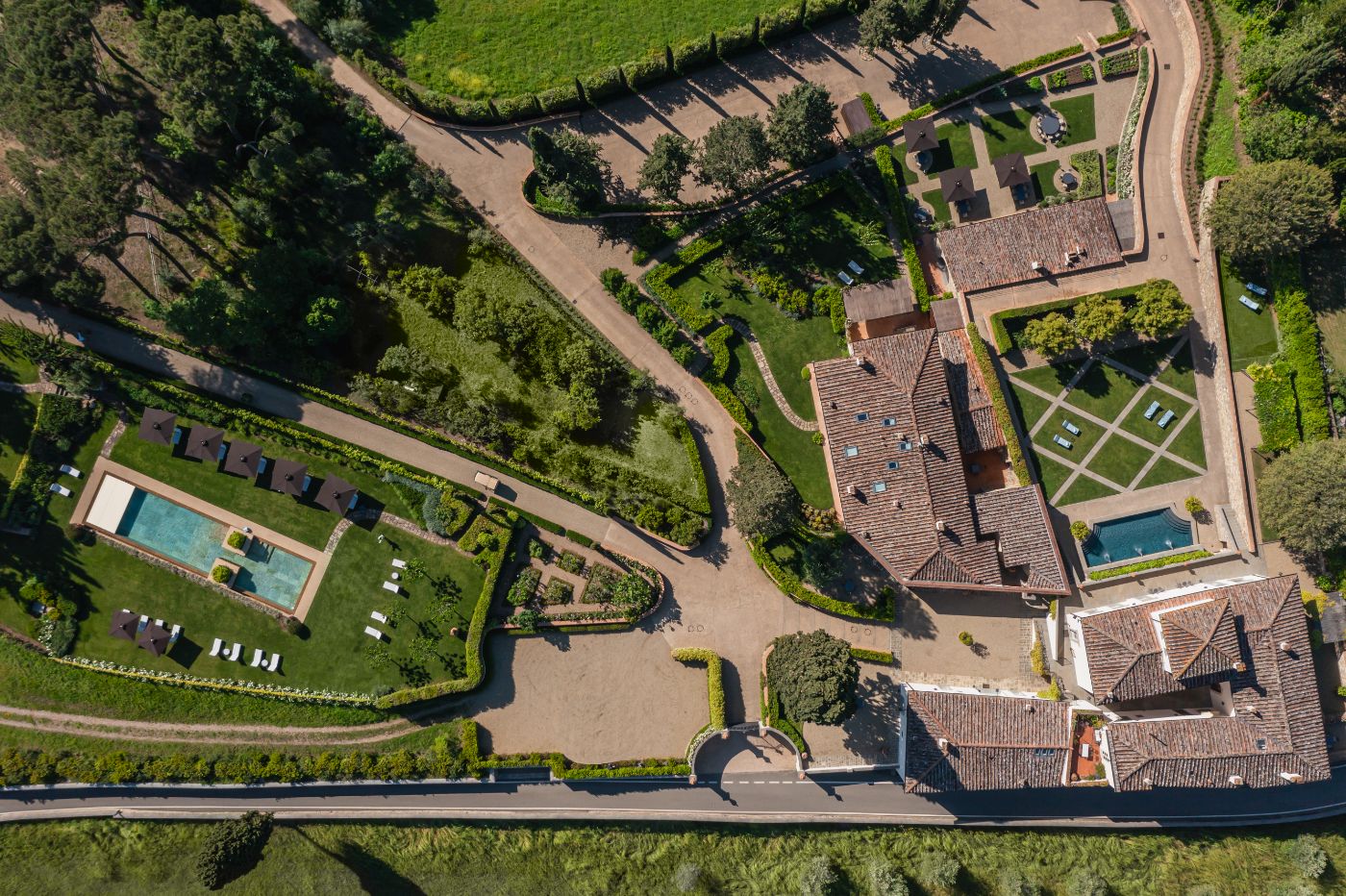 An aerial view of Castel_Botticelli.