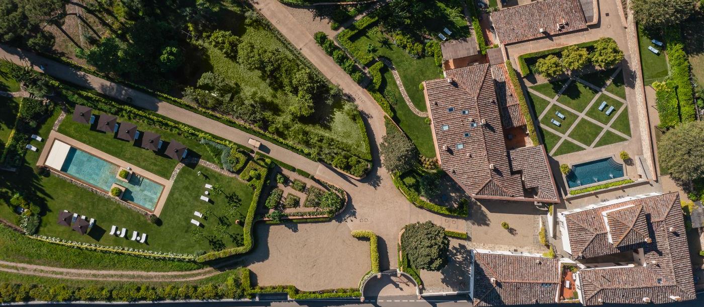 An aerial view of Castel_Botticelli.