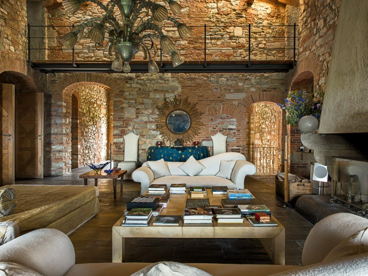 Living Room at Castello Segalari in Tuscany