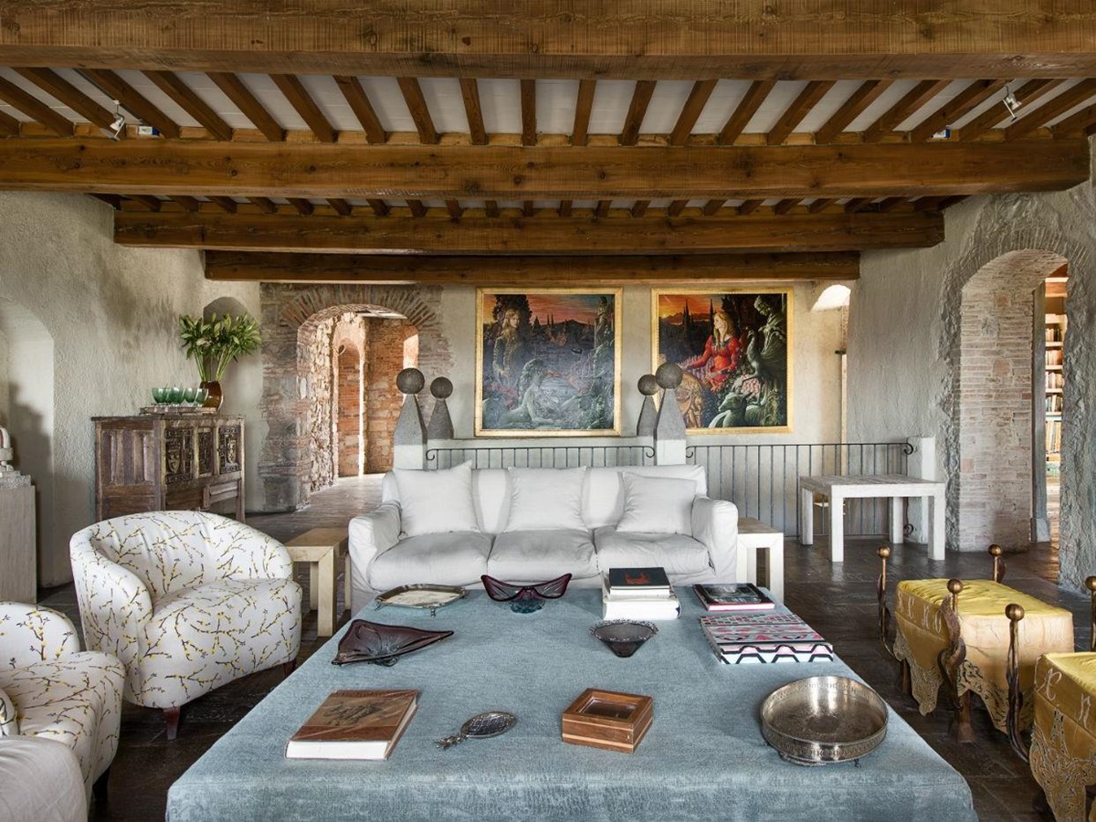 Living Room at Castello Segalari in Tuscany