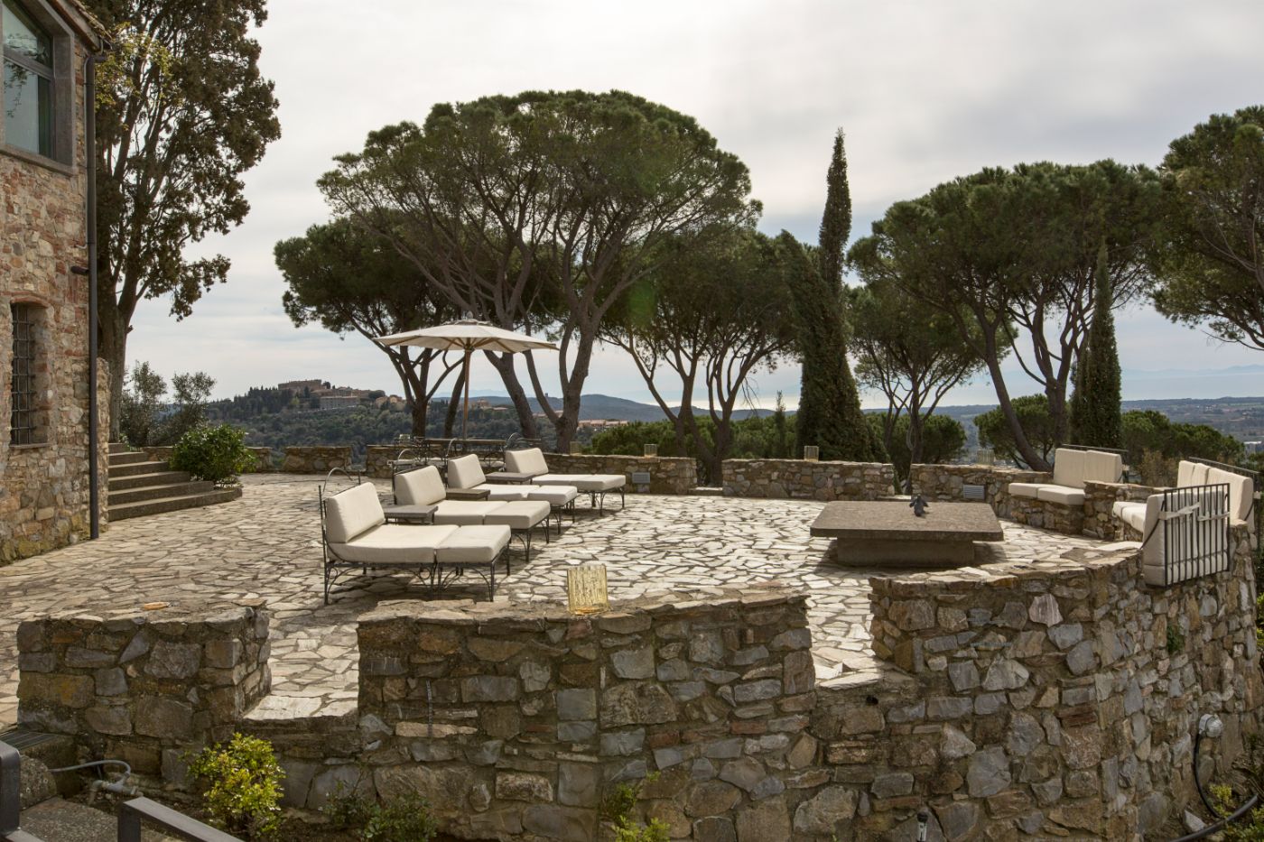 Terrace at Castello Segalari in Tuscany