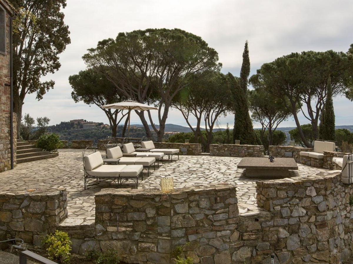 Terrace at Castello Segalari in Tuscany