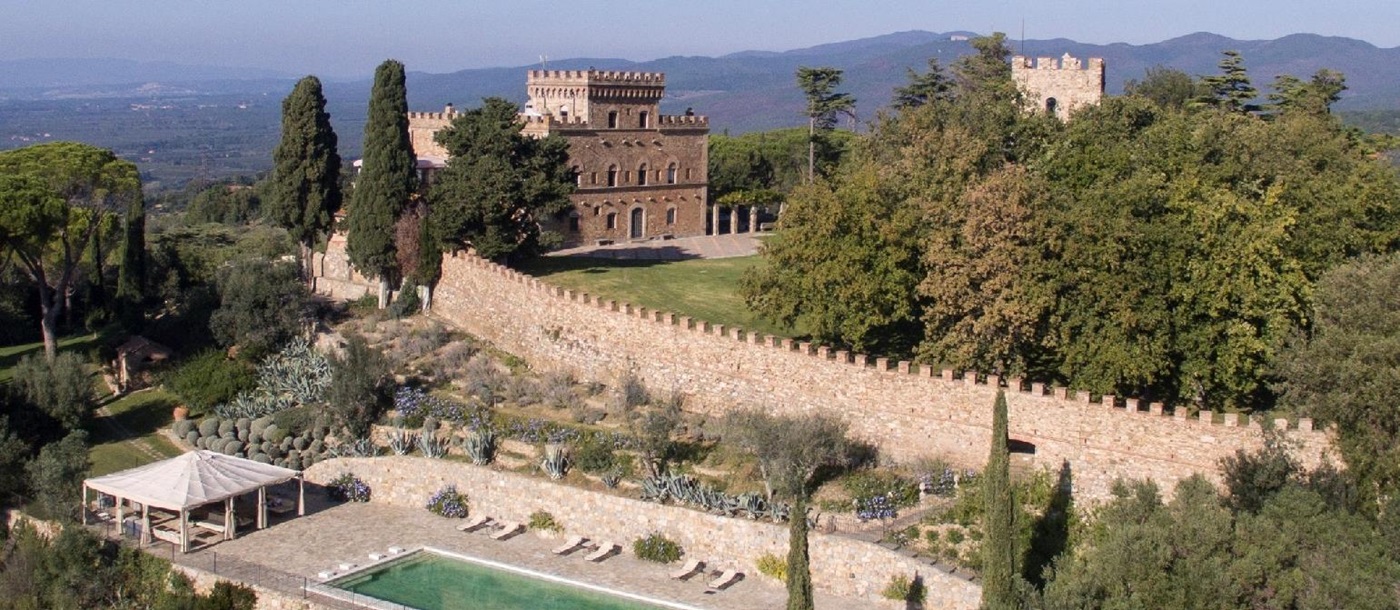 bird view of Castello di Segalari, Tuscany